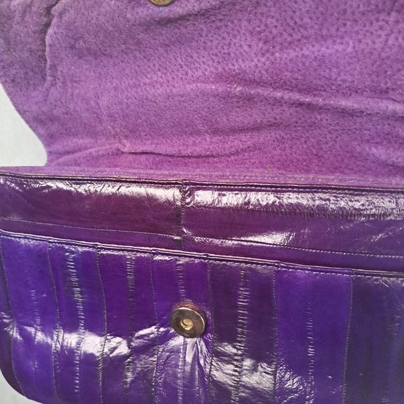 Vintage royal purple genuine eel skin purse. - Picture 4 of 5